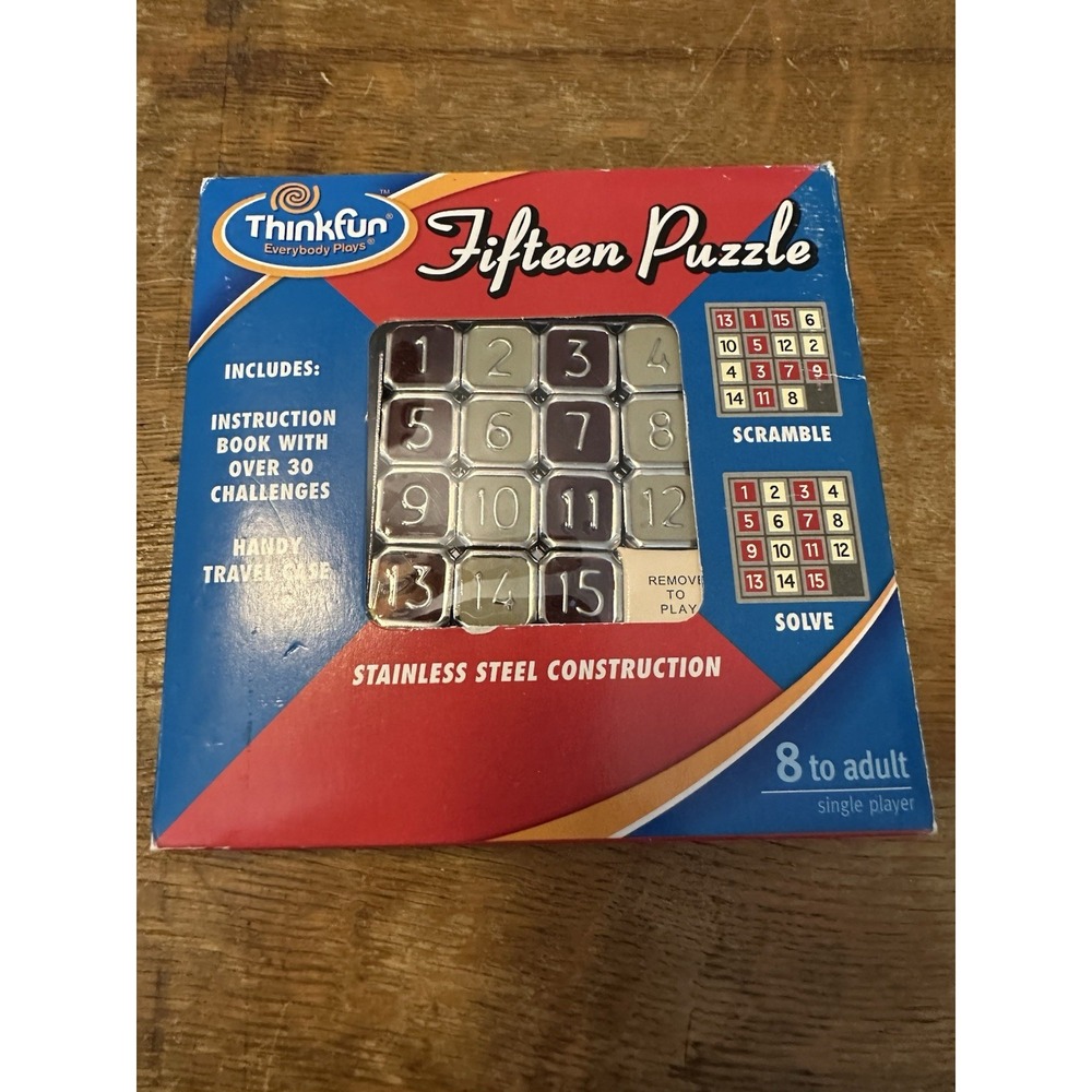 NEW Thinkfun Fifteen Puzzle Classic‎ Puzzle Game Stainless Steel Construction